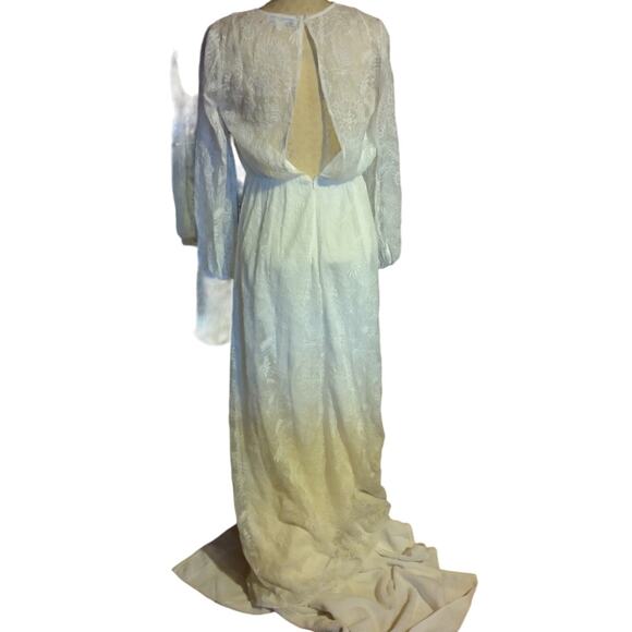 ModCloth Small maxi floor length dress, new w tags, lace like cover long sleeve - Picture 2 of 7